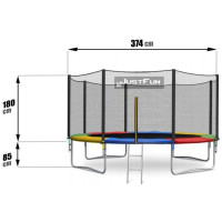 Батут для детей ФанФит 404 см с сеткой и лестницей